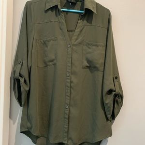 Olive Green 3 quarter sleeve blouse